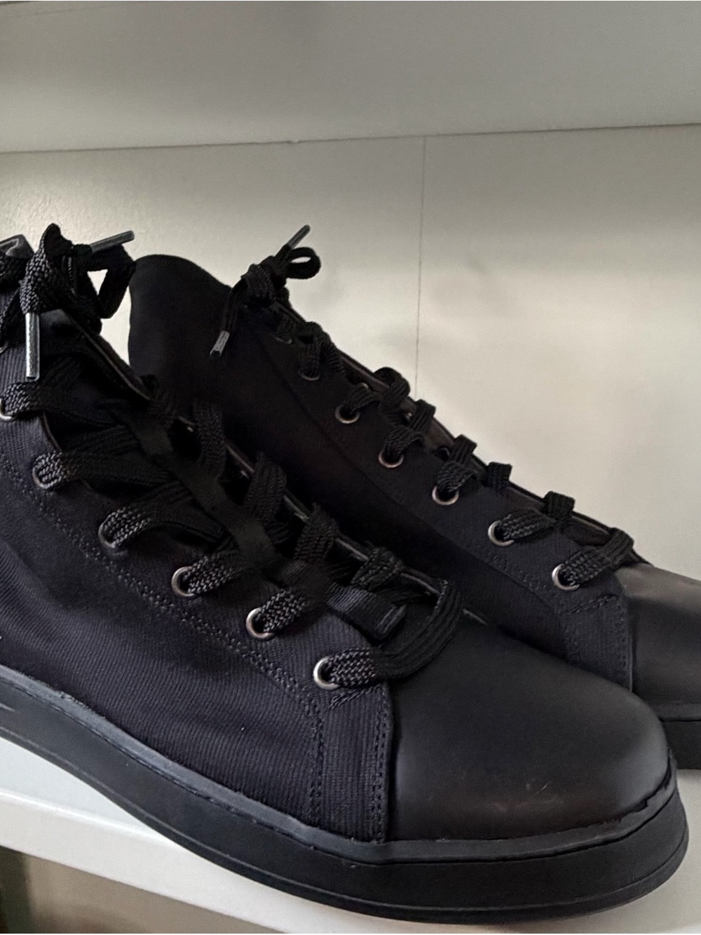 Men's Black High-Top Canvas Sneakers